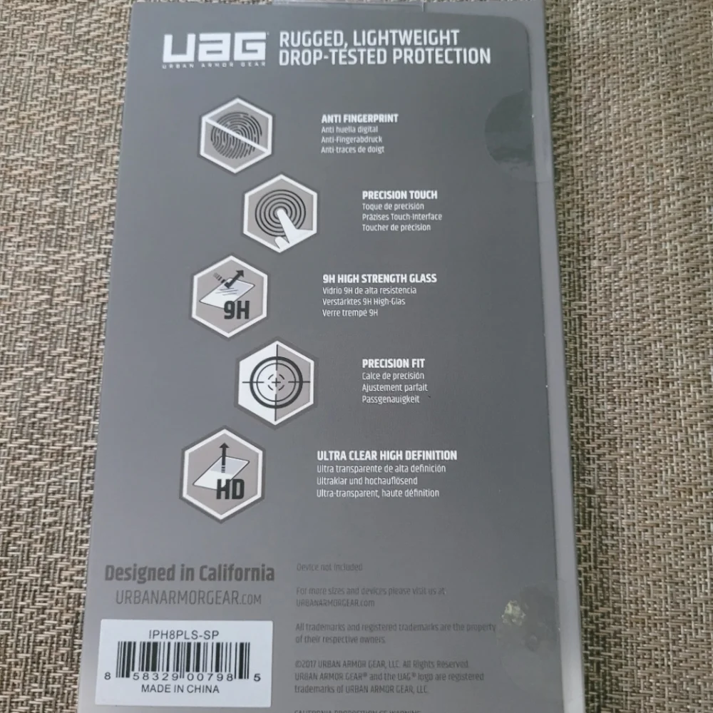 UAG rugged tempered glass, new